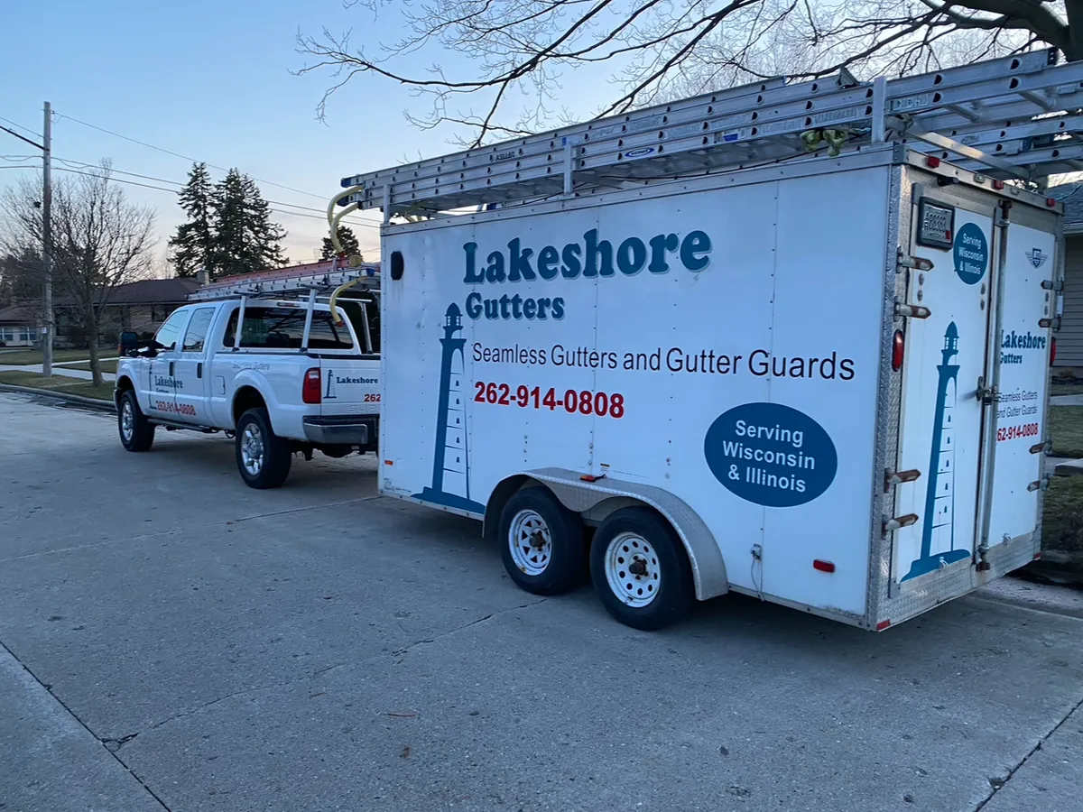 Lakeshore Gutters service truck equipped for gutter installation projects